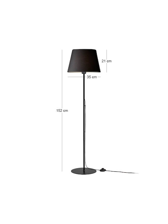 Megapap Vilo Floor Lamp H152xL35cm with Socket for E27 Bulb Black