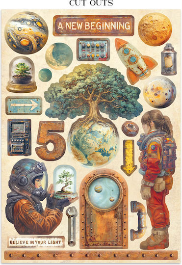 Junk Journal Stickers Cut-outs Backgrounds A New Beginning
