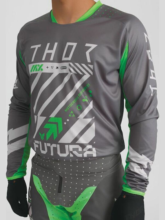 Thor Jersey Futura Racewear Launchmode Gray Charcoal Gray Polyester