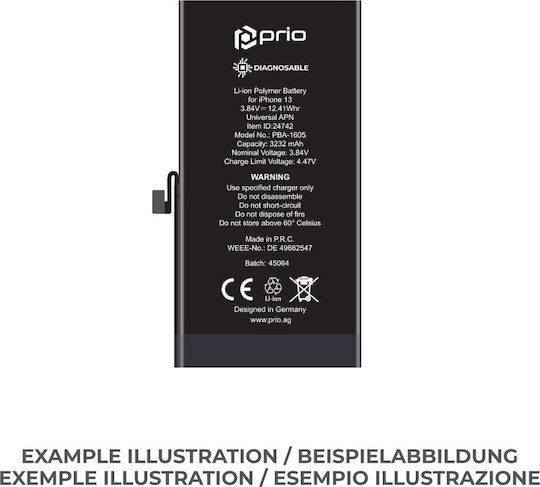 Prio Μπαταρία Αντικατάστασης για iPhone 13
