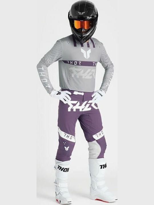 Thor Flite Racewear Sportmode Men's Motocross Long-Sleeved Jersey Gray Color