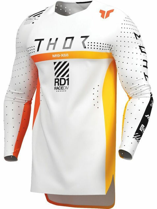 Thor Synth Racewear Sportmode Men's Motocross Long-Sleeved Jersey White Color