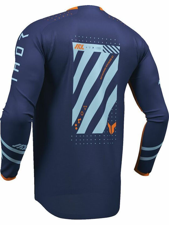 Thor Futura Racewear Launchmode Ανδρική Μπλούζα Motocross Μακρυμάνικη Μπλε Χρώμα