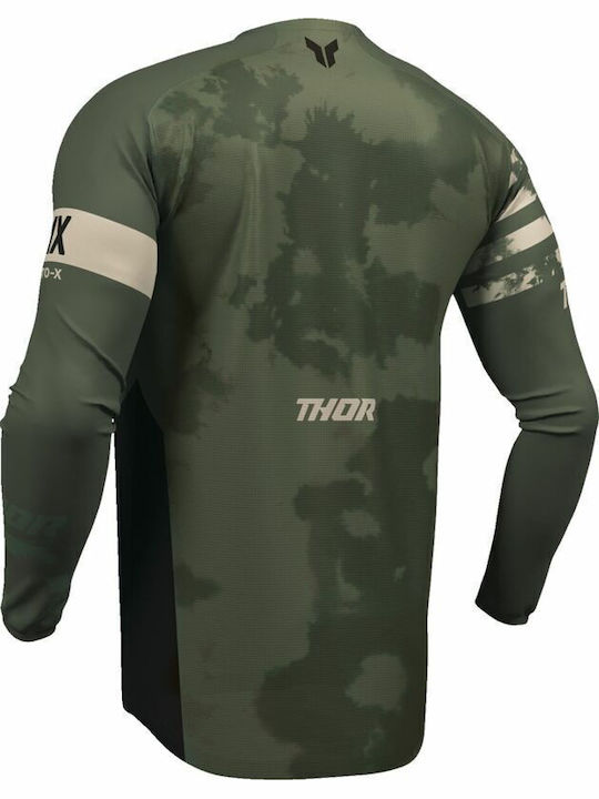 Thor Bleach Racewear Launchmode Ανδρική Μπλούζα Motocross Μακρυμάνικη Μαύρο Χρώμα