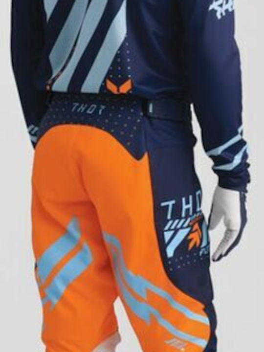 Thor Futura Racewear Launchmode Men's Motocross Long-Sleeved Jersey Blue Color