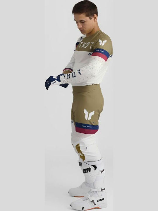 Thor Sportmode Men's Motocross Long-Sleeved Jersey White Color