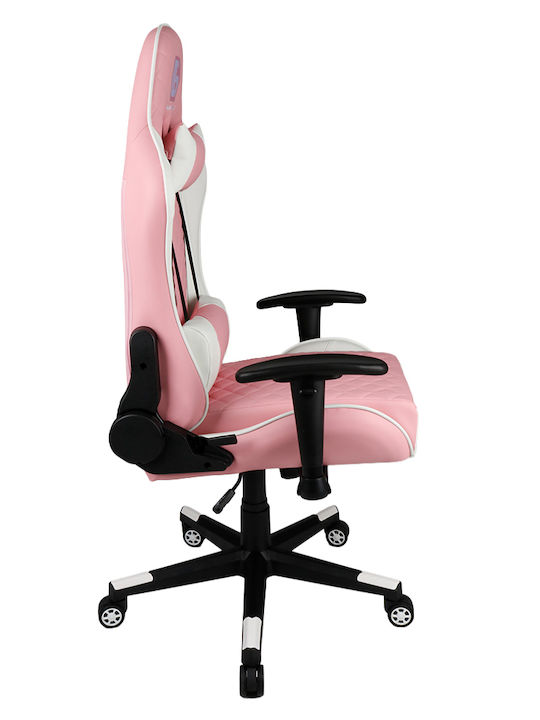 Gembird GC-03-PW Gaming Chair Artificial Leather with Adjustable Arms White/Pink