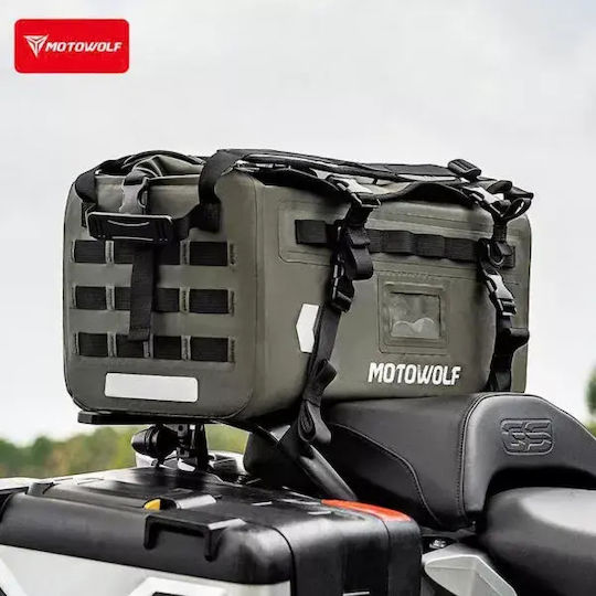Αδιάβροχη Σκληρή Τσάντα Μοτοσυκλέτας Motowolf Mb9 37l – Tail Bag Backpack Πολυμορφική Χακί