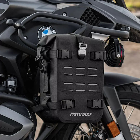 Waterproof Motorcycle Bag 8l Motowolf Crash Bar Side Tail Bag Khaki 7015gen2 Set of 2