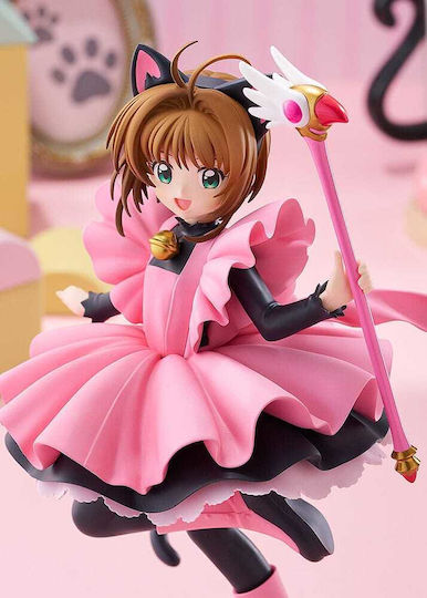 Cardcaptor Sakura Pop Up Parade PVC Статуя Sakura Kinomoto Черен Костюм На Котка Версия L Размер 22 См