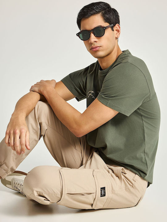 Мъжки Панталон Карго Еластичен Regular Fit Бежов