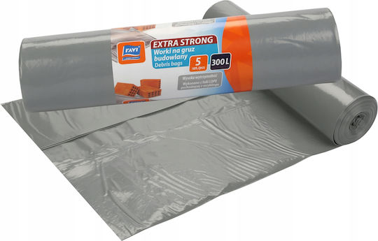 RAVI Trash Bags For Debris Capacity 300lt 5pcs Black