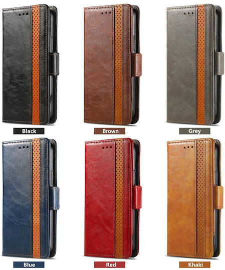Google Pixel 6a Caseneo Splicing Double Magnetic Buckle Leather Phone Case Brown