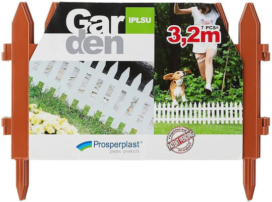 Prosperplast Πλαστική Μπορντούρα Κήπου με Λόγχες σε Πορτοκαλί Χρώμα 35cm x 3.22m 7τμχ