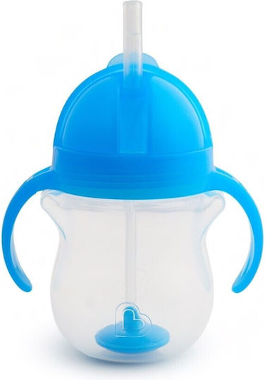 Munchkin Cănuță pentru Copii cu Mânere și Pai Click Lock din Plastic Albastru 207ml pentru 6m+