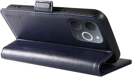 Yikatu Yk-007 Flip Brieftasche Synthetisches Leder Pu Tpu Dunkelblau Wallet Stand Für Realme Note 70T