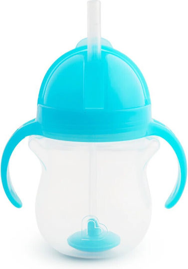 Munchkin Cănuță pentru Copii cu Mânere și Pai Click Lock din Plastic Albastru 207ml pentru 6m+