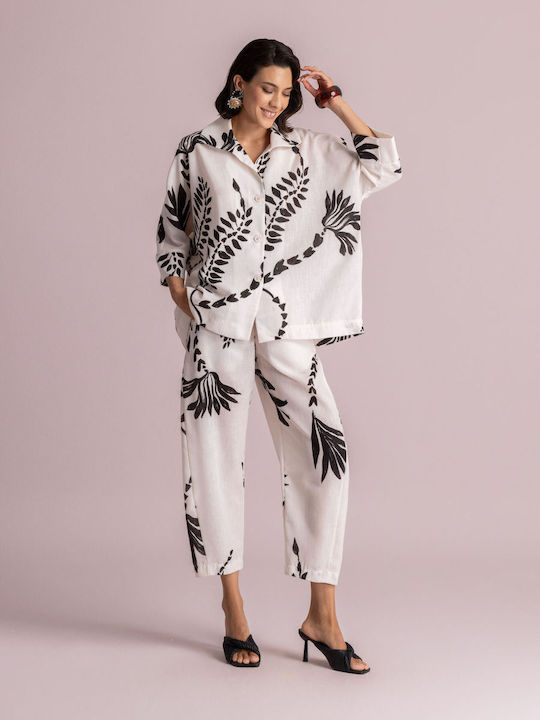 Women's Fabric Trousers in Straight Leg Multi