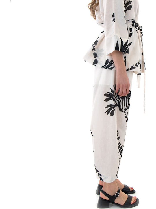 Women's Fabric Trousers in Straight Leg Multi