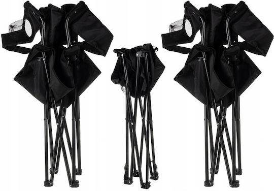 Set Masă Pentru Camping Pliabil 80x54x52cm Negru