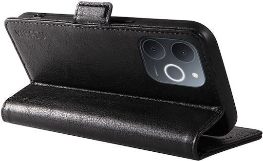 Realme Note 70t Yikatu Yk-007 Flip Wallet Synthetic Leather PU Black Wallet Stand Mobile Phone Case