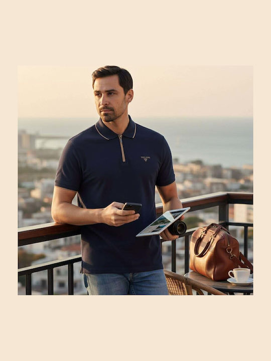 Short Sleeve Blue Blouse
