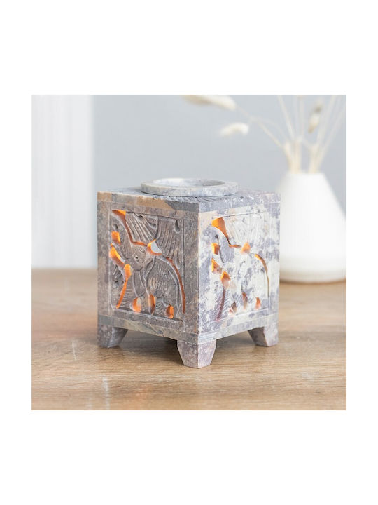 Home Fragrance Oil Burner Soapstone Elephant Design 10cm