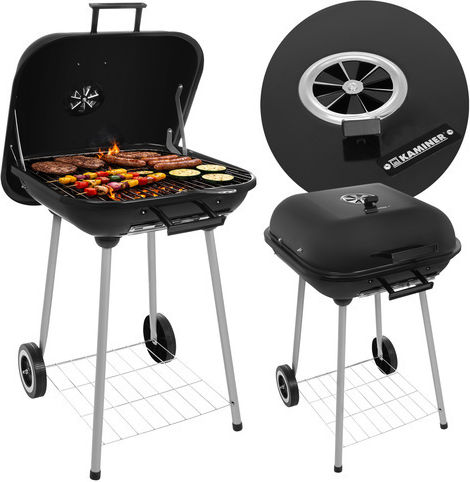 Kaminer Rostfreier Stahl Holzkohlegrill Mit einem Deckel 38,5x38,5cm