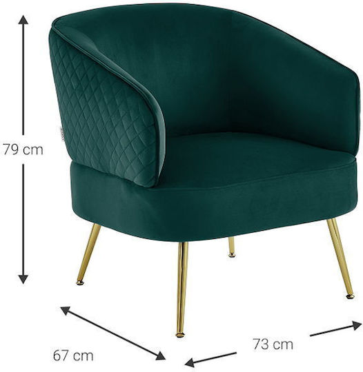 Πολυθρόνα Vyragosa 76x66x79cm Prasino