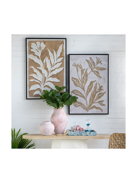 Artekko Canvasia Μπεζ Πίνακες Καμβά Μαύρη Κορνίζα 60x3.6x90 Cm 2pcs 60cm X 3.6cm X 90cm
