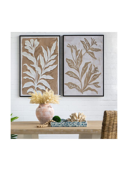 Artekko Canvasia Μπεζ Πίνακες Καμβά Μαύρη Κορνίζα 60x3.6x90 Cm 2pcs 60cm X 3.6cm X 90cm