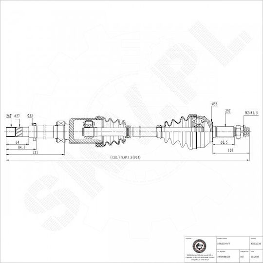 Ημιαξόνιο Nissan Qashqai Εμπρός Δεξιά 39100bb02b