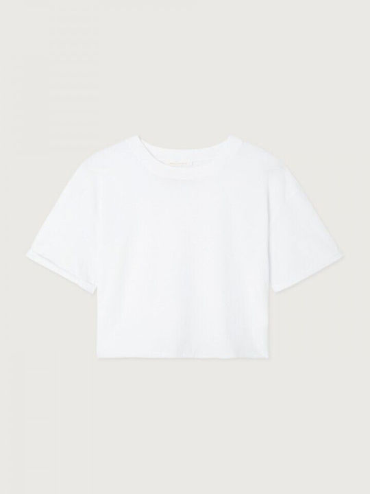 Women's Cotton Blouse Short Sleeve White