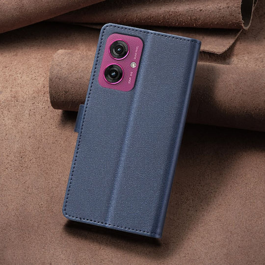 Binfen Book Synthetic Leather / Silicone Blue (Moto G55)