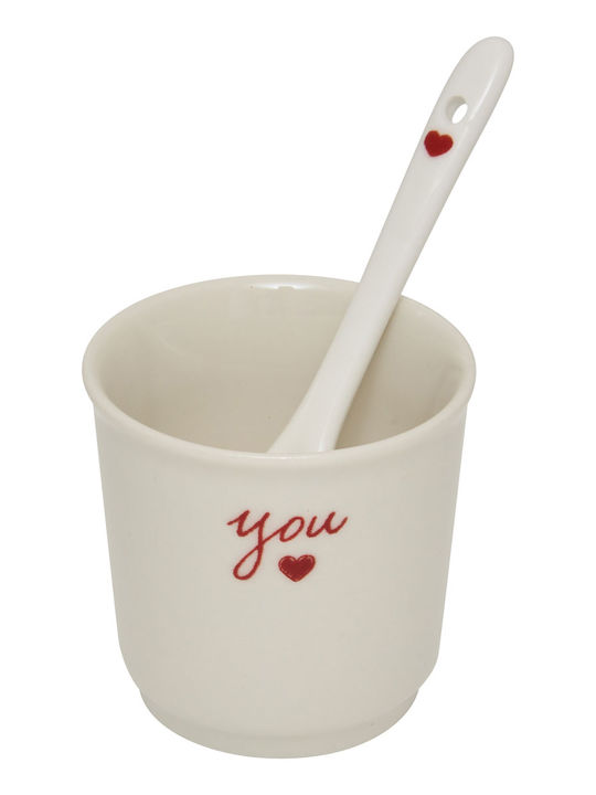 Φλυτζάνια Espresso 100ml + Κουτάλια Σετ 2τμχ S-d Valentine 212103