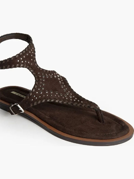 Flatforms Schwarze Damen Sandalen
