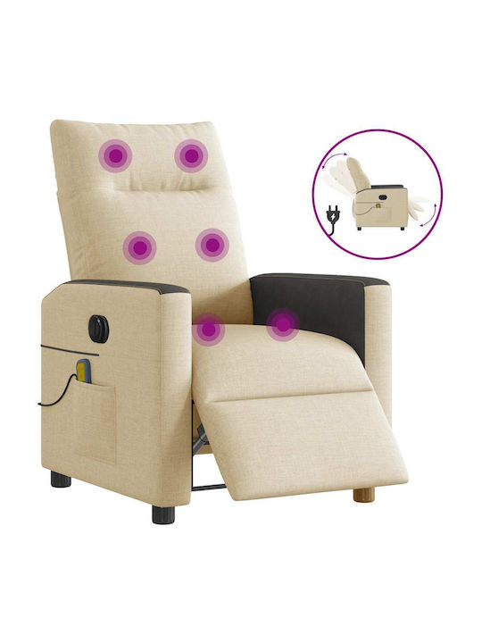 Relax Armchair Massage with Footstool Cream 50x54x100cm