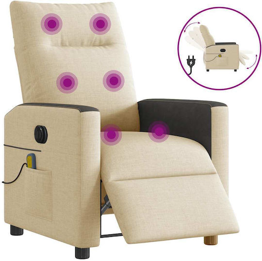 Relax with Footstool 50x54x100cm Cream Relax with Footstool 50x54x100cm Cream