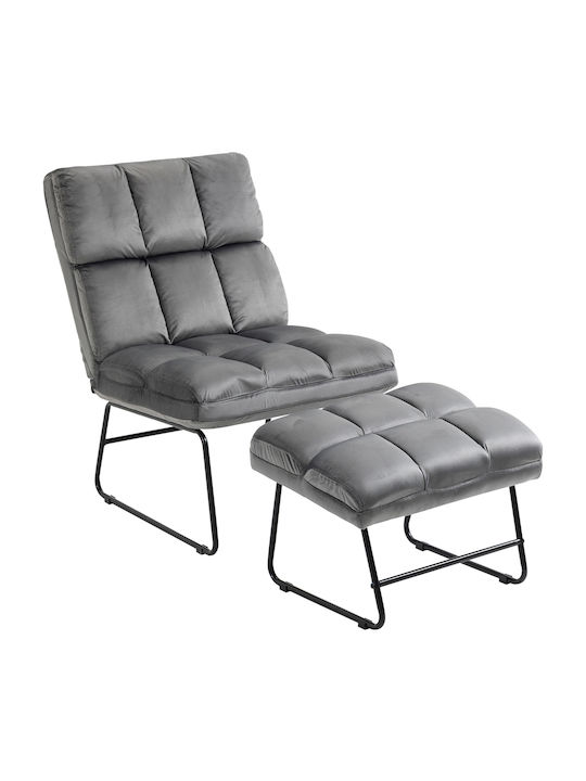 cu Puf Gri 60x80.5x89cm
