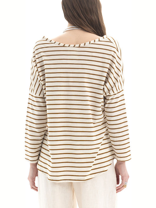 Four Minds Blouse Μπλούζα Καφέ