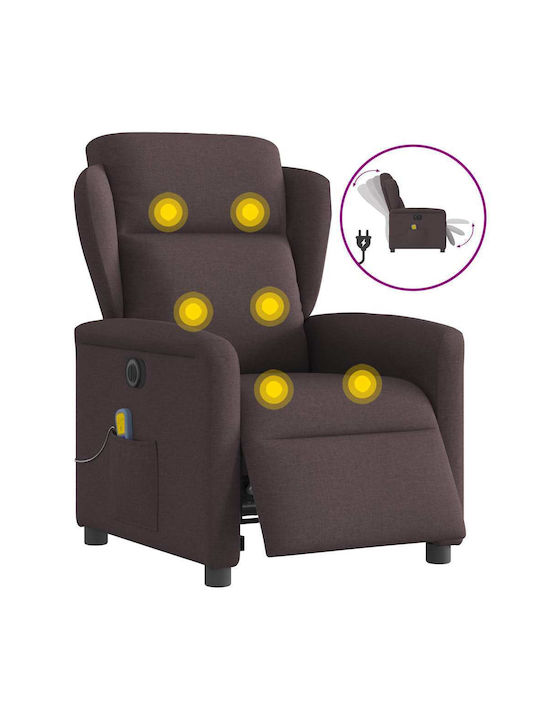 Πολυθρόνα Relax Massage με Υποπόδιο Σκούρο Καφέ 78x95x100cm