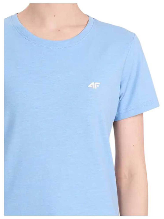 Women's Short Sleeve Light Blue Blouse