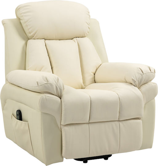 Relax με Υποπόδιο 96x93x105cm Κρέμα Relax με Υποπόδιο 96x93x105cm Κρέμα