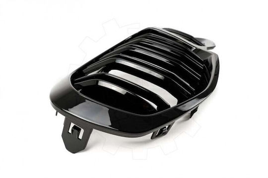 Full Left or Right Radiator Mask Double Stripe Black Gloss
