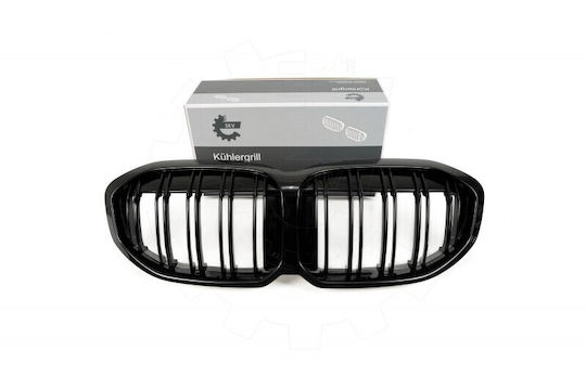 Full Left or Right Radiator Mask Double Stripe Black Gloss