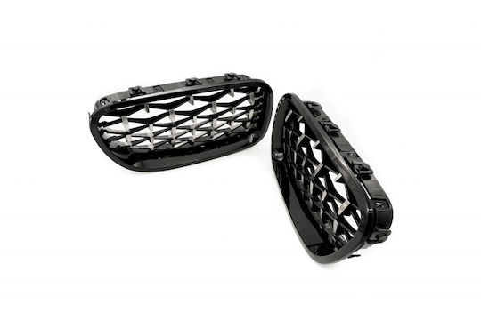 Decorative Engine Cover Diamond Black Glossy Silver Bmw 5 F10