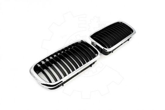 Μάσκα Ψυγείου Bmw 7 E38 Σετ Αριστερή Ή Δεξιά Μονή Λωρίδα Μαύρο Χρώμιο 51138125811