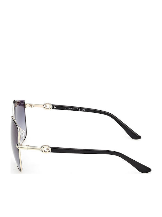 Guess Women's Sunglasses with Black Metallic Frame and Grey Gradient Lenses