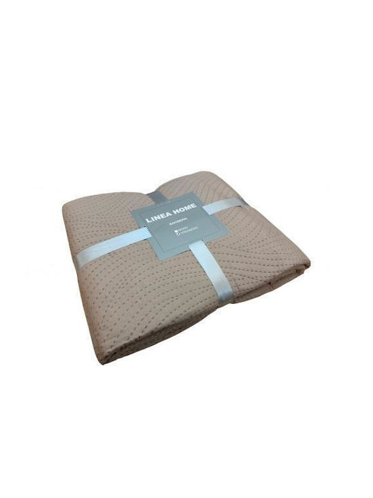 Linea Home Peak Κουβερλί Υπέρδιπλο Καφέ 220x240cm