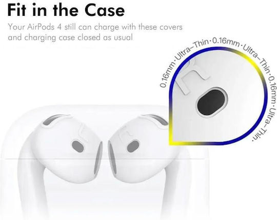 Θήκη Σιλικόνης με Γάντζο σε Μαύρο χρώμα για Apple AirPods 4